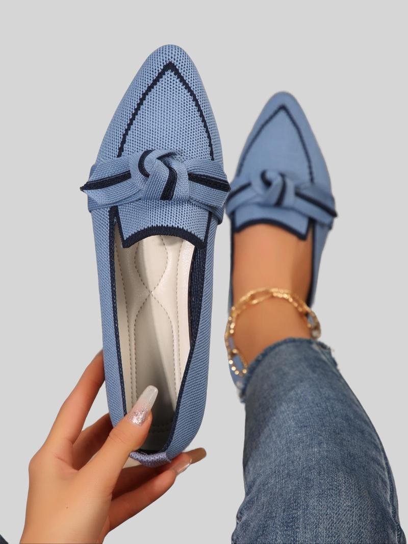Elouria™ - Comfortable Stretch Knit Bow Loafers