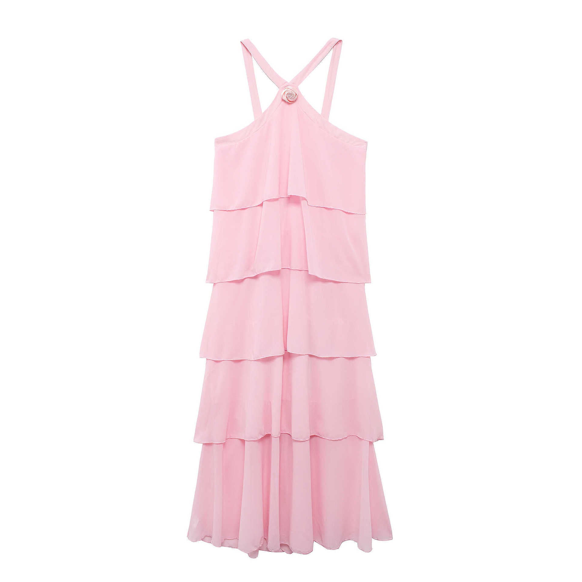Rosetta | Elegante vestido de fiesta con cuello halter y volantes