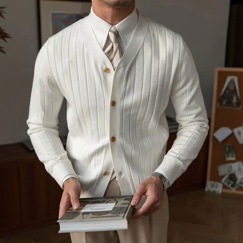 Ethan™ | Classic Ribbed Knit Cardigan - Meliorae