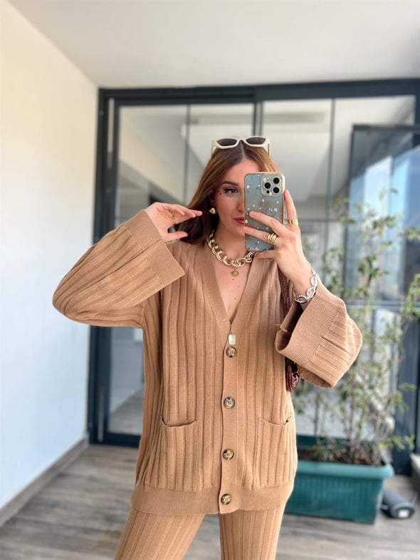Celine™ - Ensemble deux pièces décontracté à fente chic