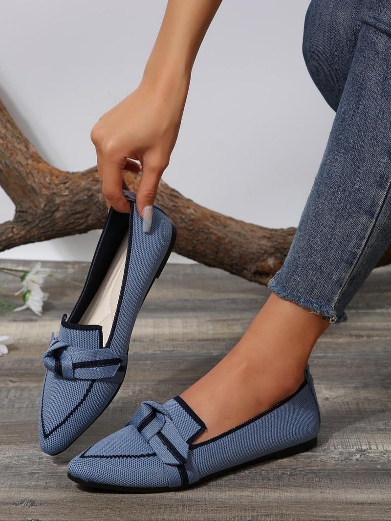 Elouria™ - Comfortable Stretch Knit Bow Loafers